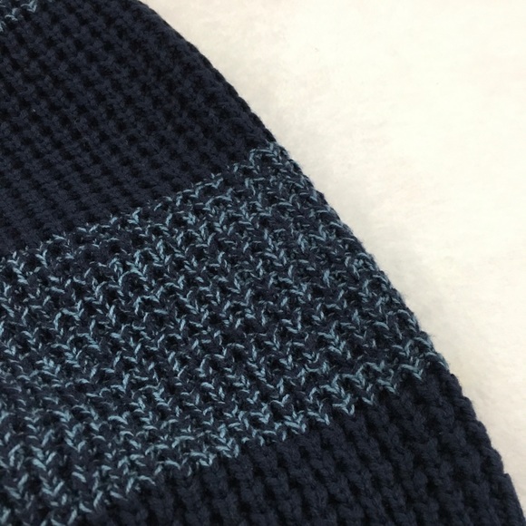 NWT Small Quiksilver Navy Striped Sweater Mens - Picture 4 of 5